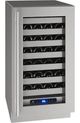 U-Line 5 Class Collection 18” 3.7 Cu. Ft. Stainless Steel Wine Cooler with Reversible Hinge Glass Door-0