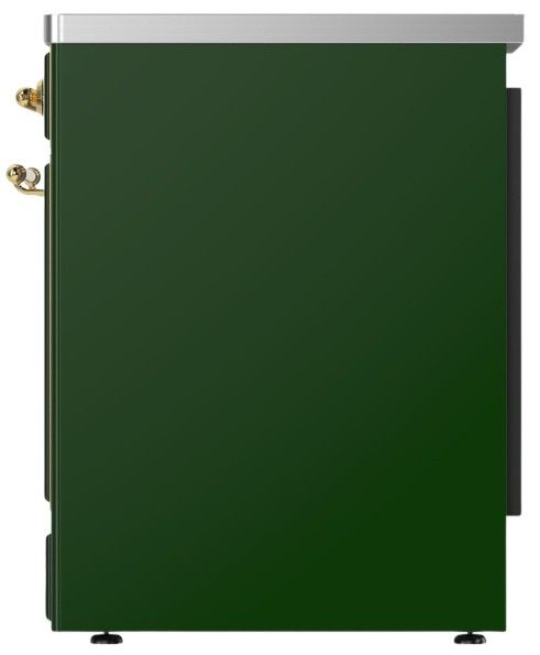 Ilve® Majestic III 30" Emerald Green Pro Style Induction Range with Solid Door and Brass Trim-2