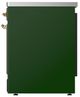 Ilve® Majestic III 30" Emerald Green Pro Style Induction Range with Solid Door and Brass Trim-2