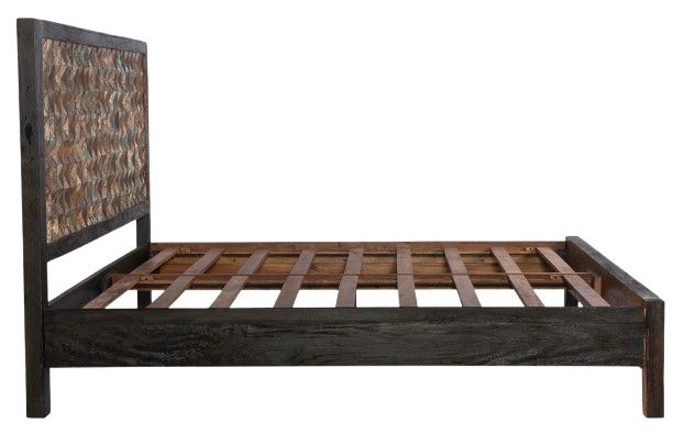 Home Trends & Design Rio Black/Brown/Green/White Queen Panel Bed-2