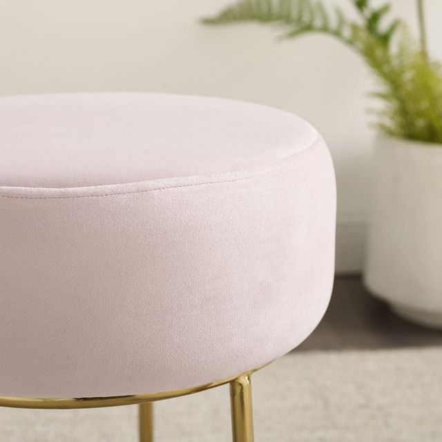 Linon Brandi Pink Accent Vanity Stool-1