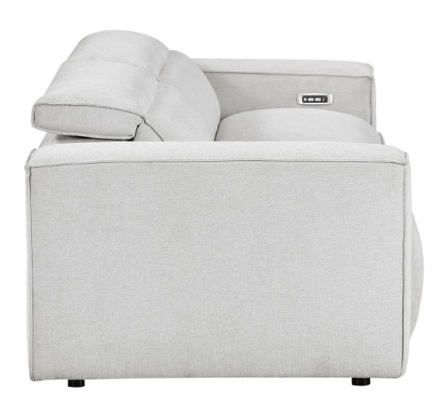 Homelegance® Phoebe Light Gray Power Double Reclining Loveseat with Power Headrests-2