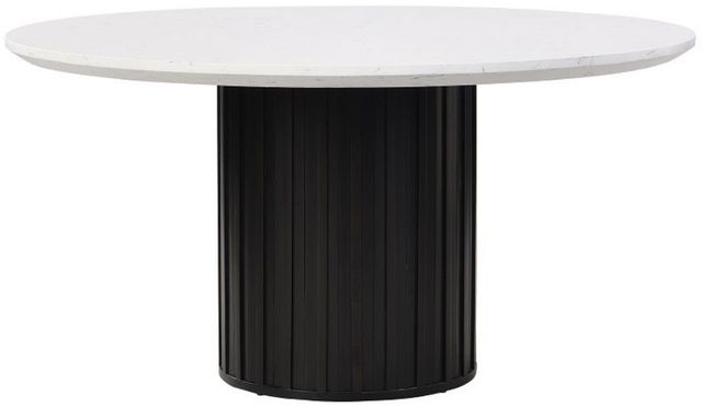 ACME Furniture Jaramillo White Top Round Dining Table with Black Base-0