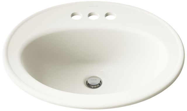 Kohler Pennington® Biscuit 20.25" Oval Drop-In Bathroom Sink-4