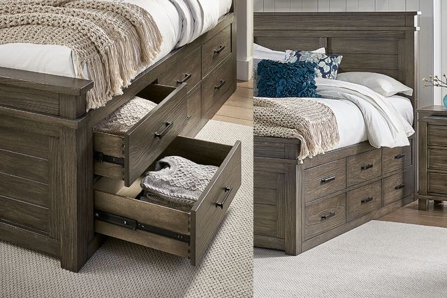 A-America® Glacier Point Graystone Queen Captain Panel Bed-2