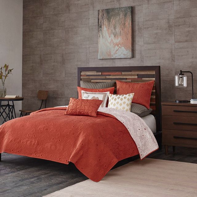 Olliix by INK+IVY 3 Piece Coral King/California King Kandula Coverlet Mini Set-1