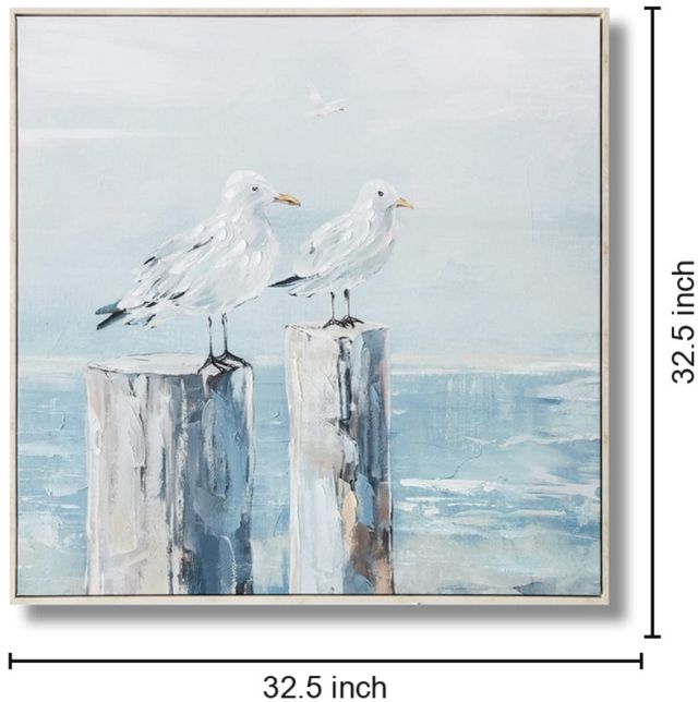 Classy Living Adventurous Seagulls on Weathered Poles Wall Art-2