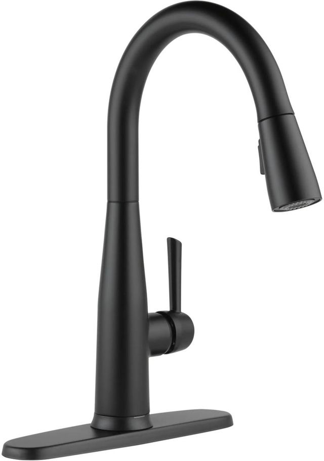 Delta Essa® Matte Black Single Handle Pull-Down Kitchen Faucet withTouch2O® Technology-3