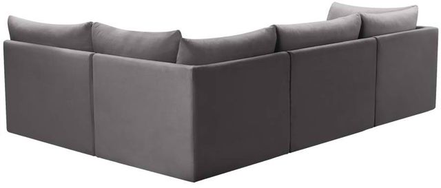 Meridian Furniture Jacob 5-Piece Grey Velvet Modular Sectional Set-3