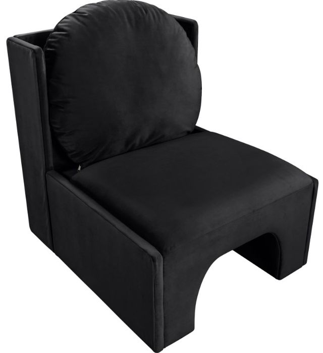 Meridian Furniture Sigma Black Velvet Upholstered Accent Chair-3