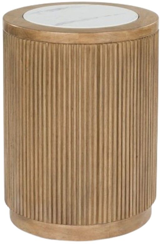 Signature Design by Ashley® Camdill Faux Marble Top End Table with Light Brown Base-0