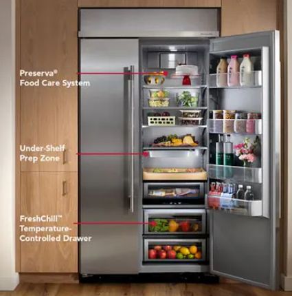 KitchenAid® 42" 25.5 Cu. Ft. Juniper Built-In Side-by-Side Refrigerator with Platinum Interior-3