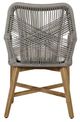 Classic Home Marley Beige/Gray Rope/Wooden Outdoor Dining Chair with Cushion-4