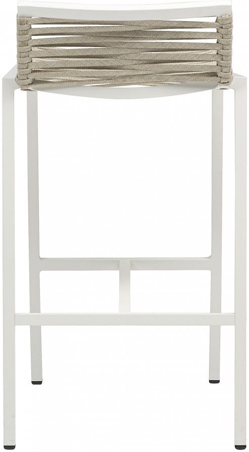 Meridian Furniture Maldives Beige/White Aluminum Outdoor Patio Bar Stool-3