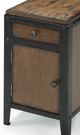 Magnussen Home® Pinebrook Distressed Natural Pine Chairside Door End Table with Black Metal Frame-1