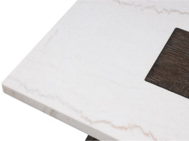 Furniture of America® Grasten White Coffee Table with Dark Walnut Base-3