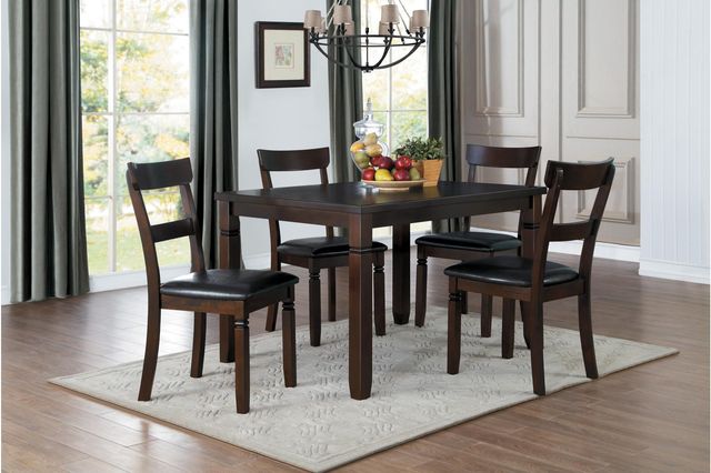 Mazin Furniture Oklahoma Espresso 5 Piece Dining Table Set-2