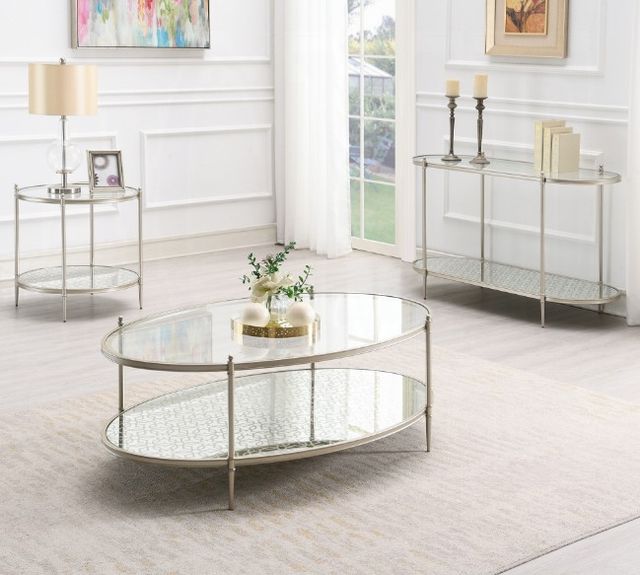 ACME Furniture Zaba Glass Top Coffee Table with Champagne Base-2