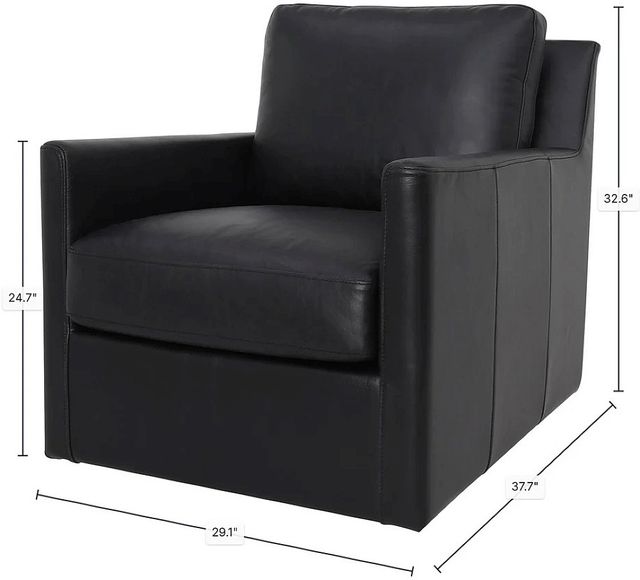 LH Home Seating Chateau Europa Black Swivel Glider Chair-2