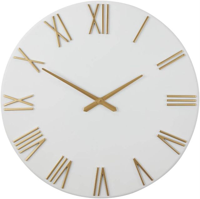 Deco Marche Gold/White Wall Clock-0