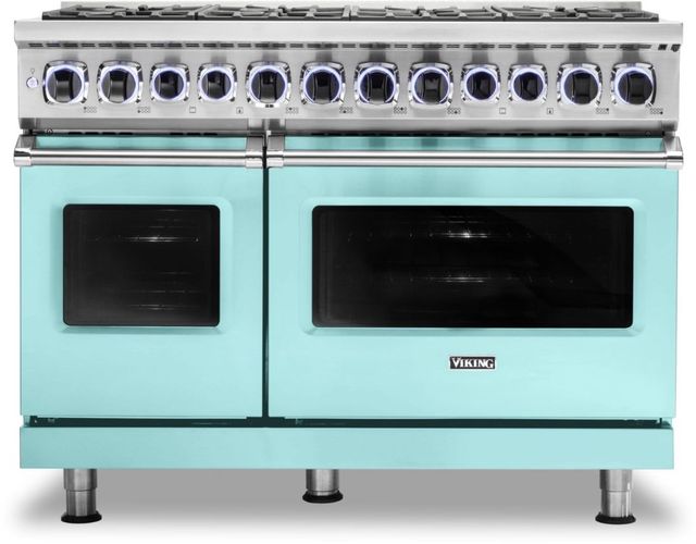Viking® 7 Series 48" Bywater Blue Pro Style Dual Fuel Liquid Propane Range-0