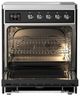 Ilve® Majestic III 30" Glossy Black Pro Style Induction Range with Solid Door and Chrome Trim-1