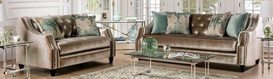 Furniture of America® Elicia 2-Piece Champagne Living Room Set-0