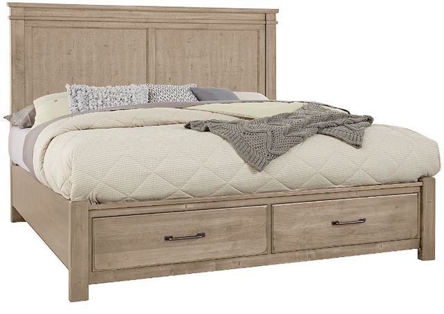 Artisan & Post by Vaughan-Bassett Cool Rustic Clear Maple King Storage Panel Mansion Bed-0