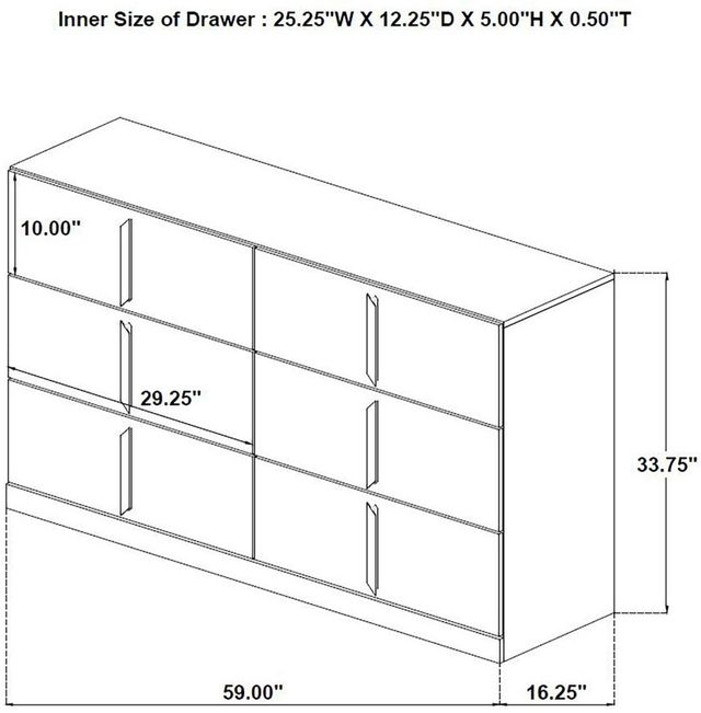 Coaster® Ines White High Gloss Bedroom Dresser Cabinet-2