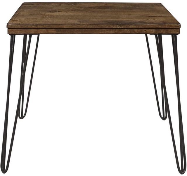 Mazin Furniture Kellson Rustic Oak End Table with Black Hairpin Legs -1