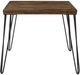 Mazin Furniture Kellson Rustic Oak End Table with Black Hairpin Legs -1