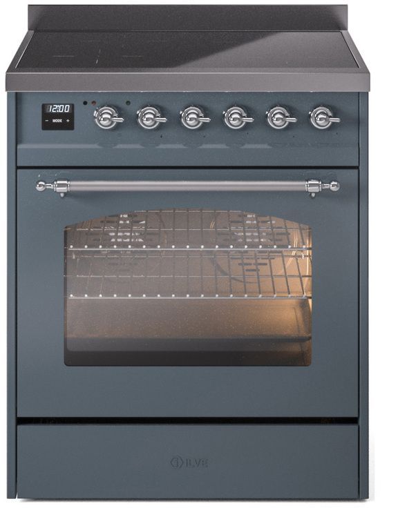 Ilve® Nostalgie II Series 30" Blue Grey Pro Style Induction Range-0