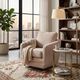 LH Home Feather Baltimo Matte Black/Pale Rose Swivel Glider Chair-1