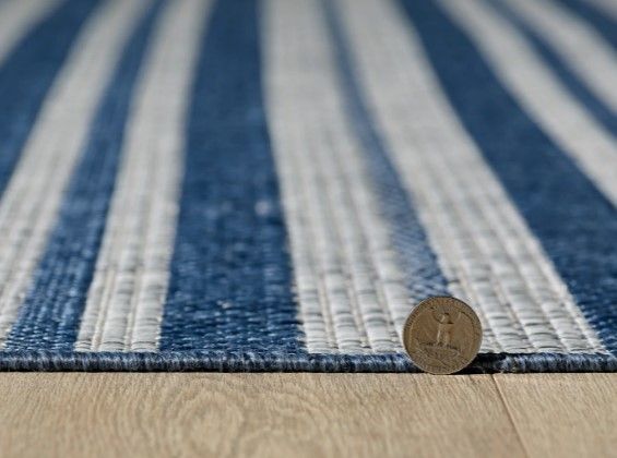 KAS Rugs Provo Blue Stripes 5'x8' Area Rug-3