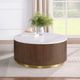 Coaster® Jason White Marble Top Coffee Table with Honey Brown Base-1