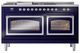 Ilve® Nostalgie II Noblesse 60'' Midnight Blue Pro Style Dual Fuel Range with Chrome Trim-1