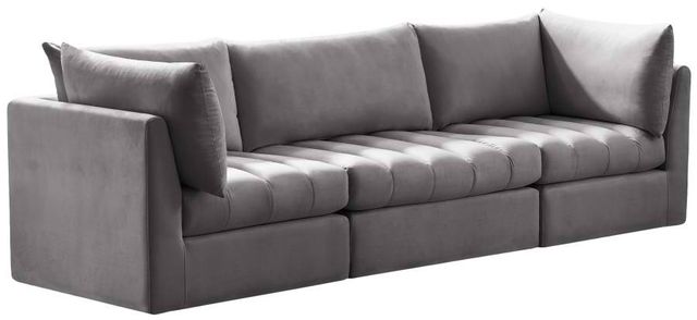 Meridian Furniture Jacob Grey 103" Modular Velvet Sofa-0