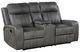 Coaster® Raelynn Gray Manual Reclining Loveseat with Console-0