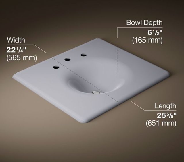 Kohler Iron/Impressions® Lavender Grey 25" Widespread Enameled Cast Iron Vanity Top with Integrated Round Sink-2