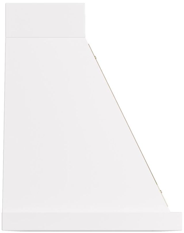 Ilve® Nostalgie II Noblesse 48" White Wall Mounted Range Hood with Brass Trim-2