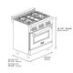 ZLINE 30" Satin Stainless Steel Pro Style Dual Fuel Range-2