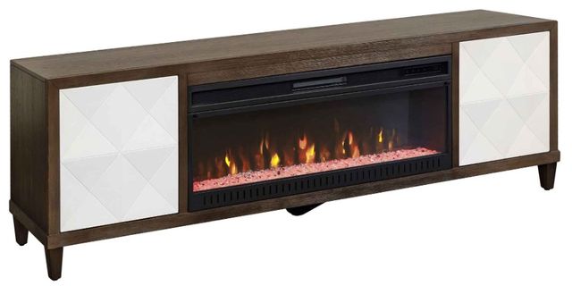 Martin Furniture Stellar Dark Brown/White 81" Fireplace TV Stand-0