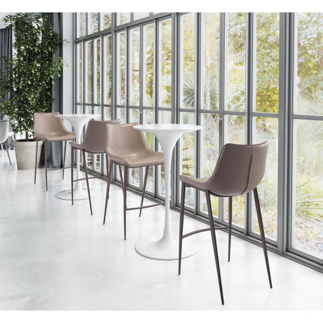 Zuo® Modern Magnus Gray/Walnut Bar Chair-2