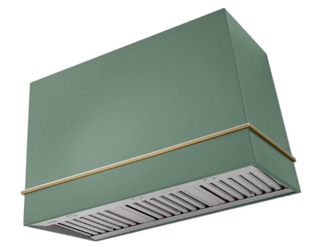 AGA Loge 48" Mineral Green Wall Mounted Range Hood with Antique Brass Trim-0