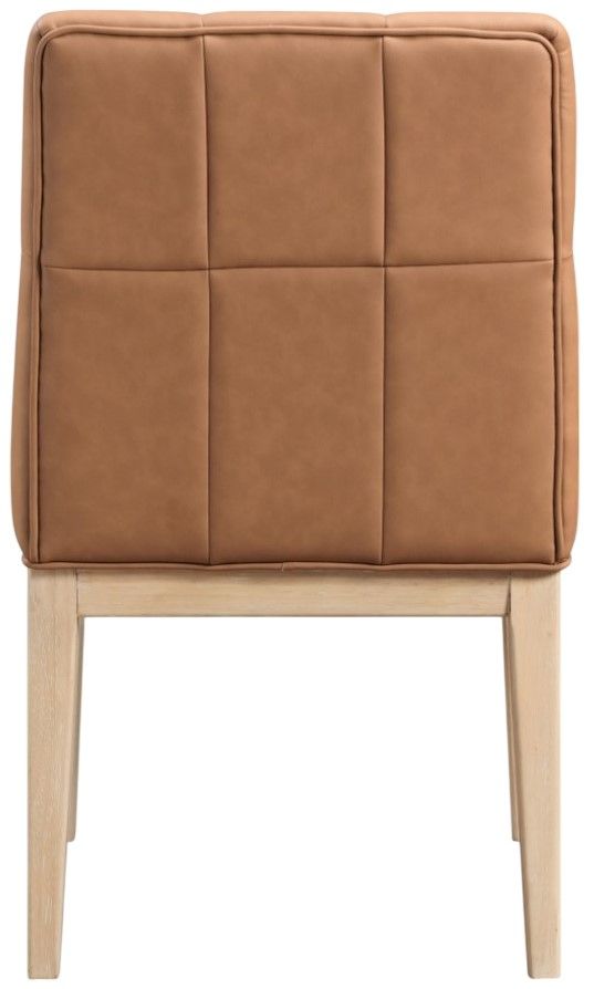 Meridian Furniture Adrian Cognac/Natural Leather Upholstered Dining Side Chair-4