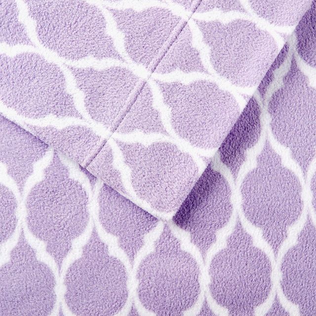 Olliix by True North by Sleep Philosophy 4 Piece Purple Ogee Full Micro Fleece Sheet Set-1