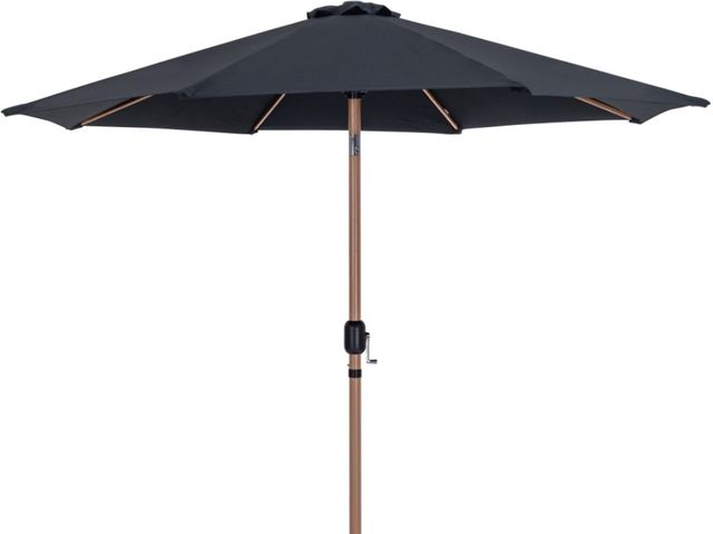 Meridian Furniture Fiji Black Aluminum Outdoor Patio Umbrella and Round Base-3