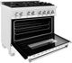 ZLINE 36" Satin Stainless Steel Pro Style Dual Fuel Range with White Matte Door-1