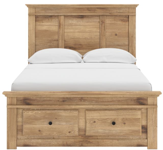 Signature Design by Ashley® Fenderport Tan Full Panel Bed with Storage-2