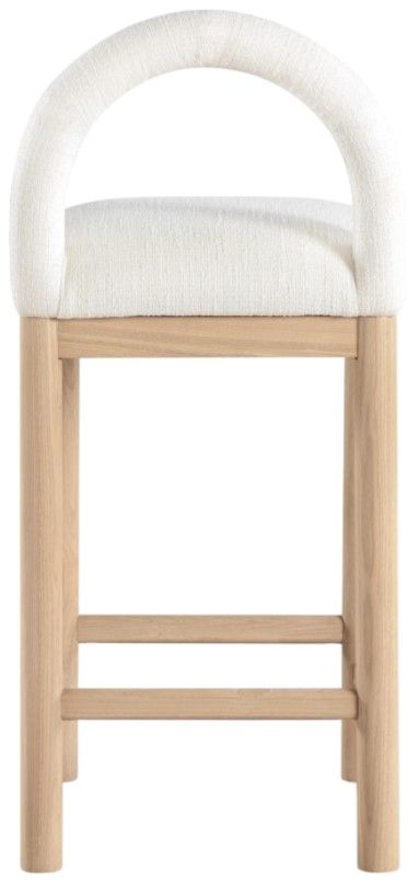Meridian Furniture Conrad Cream/Natural Textured Upholstered Counter Stool-4